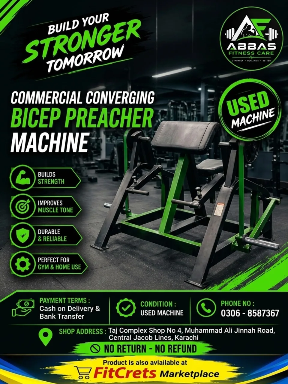 Commercial Converging Bicep Preacher Machine — photo 1