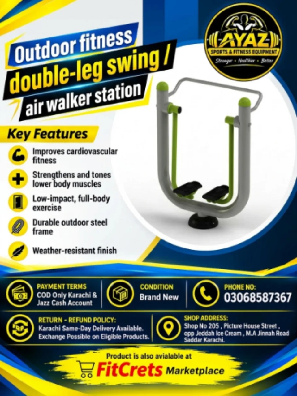 Fitness Double-Leg Swing / Air Walker Station