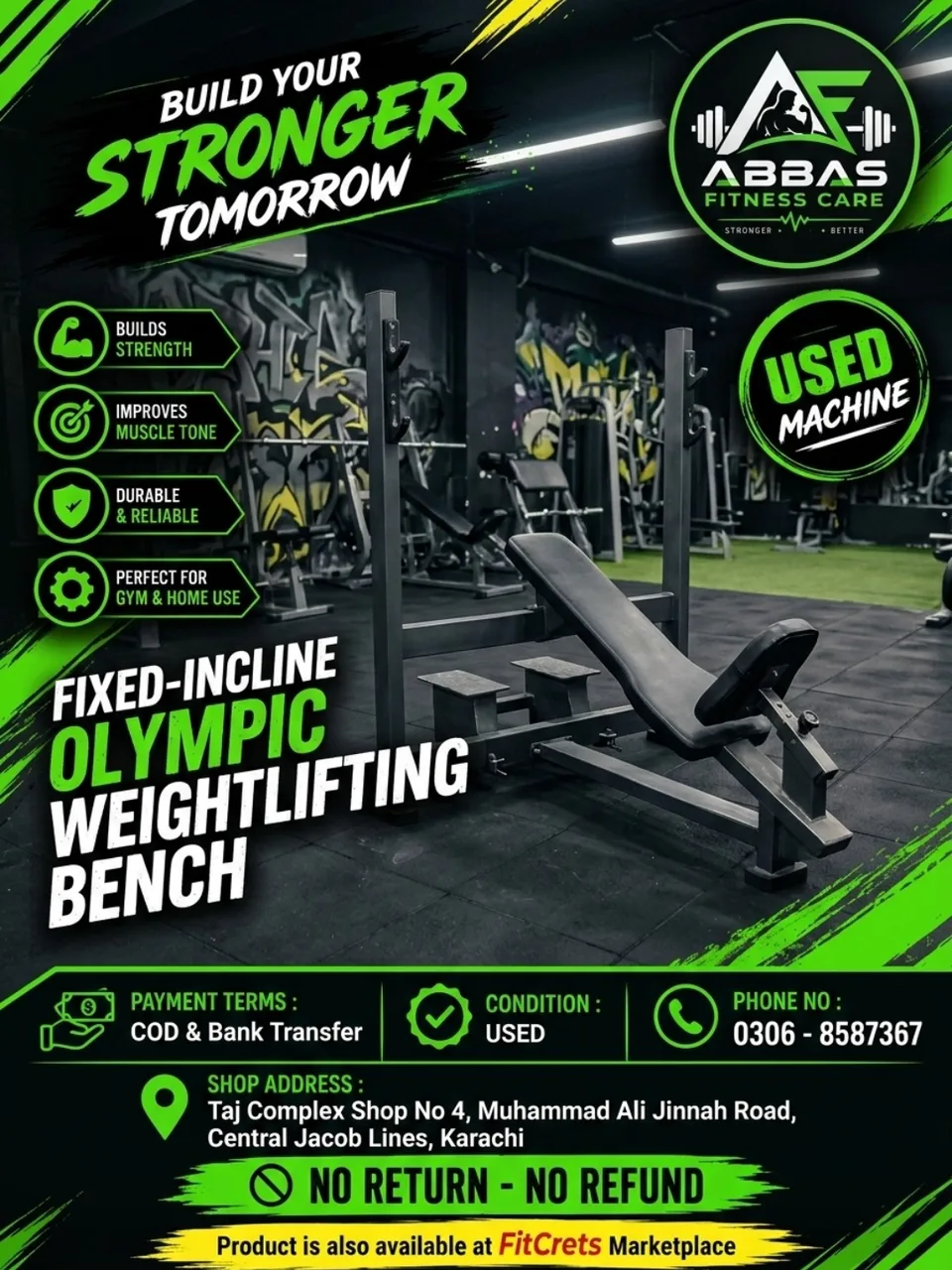 Fixed-Incline Olympic Weightlifting Bench