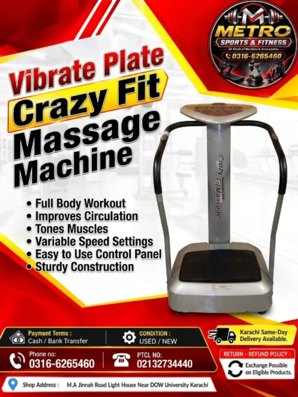 Vibrate Plate Crazy Fit Massage Machine Commercial 
