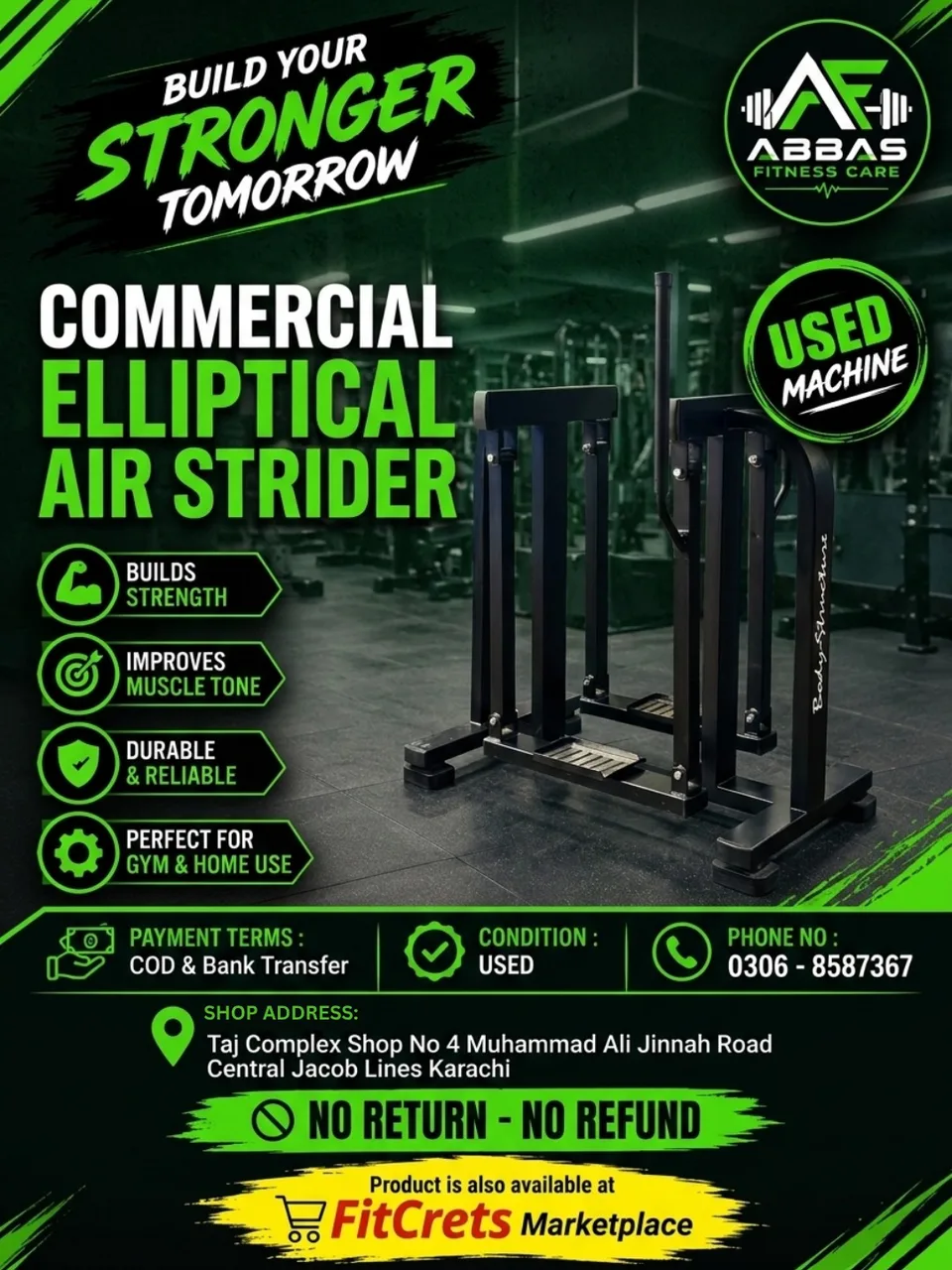 Commercial Elliptical Air Strider 
