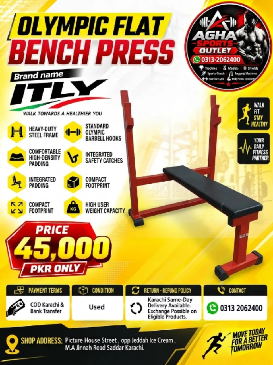  ITLY Brand Olympic Flat Bench Press Station
