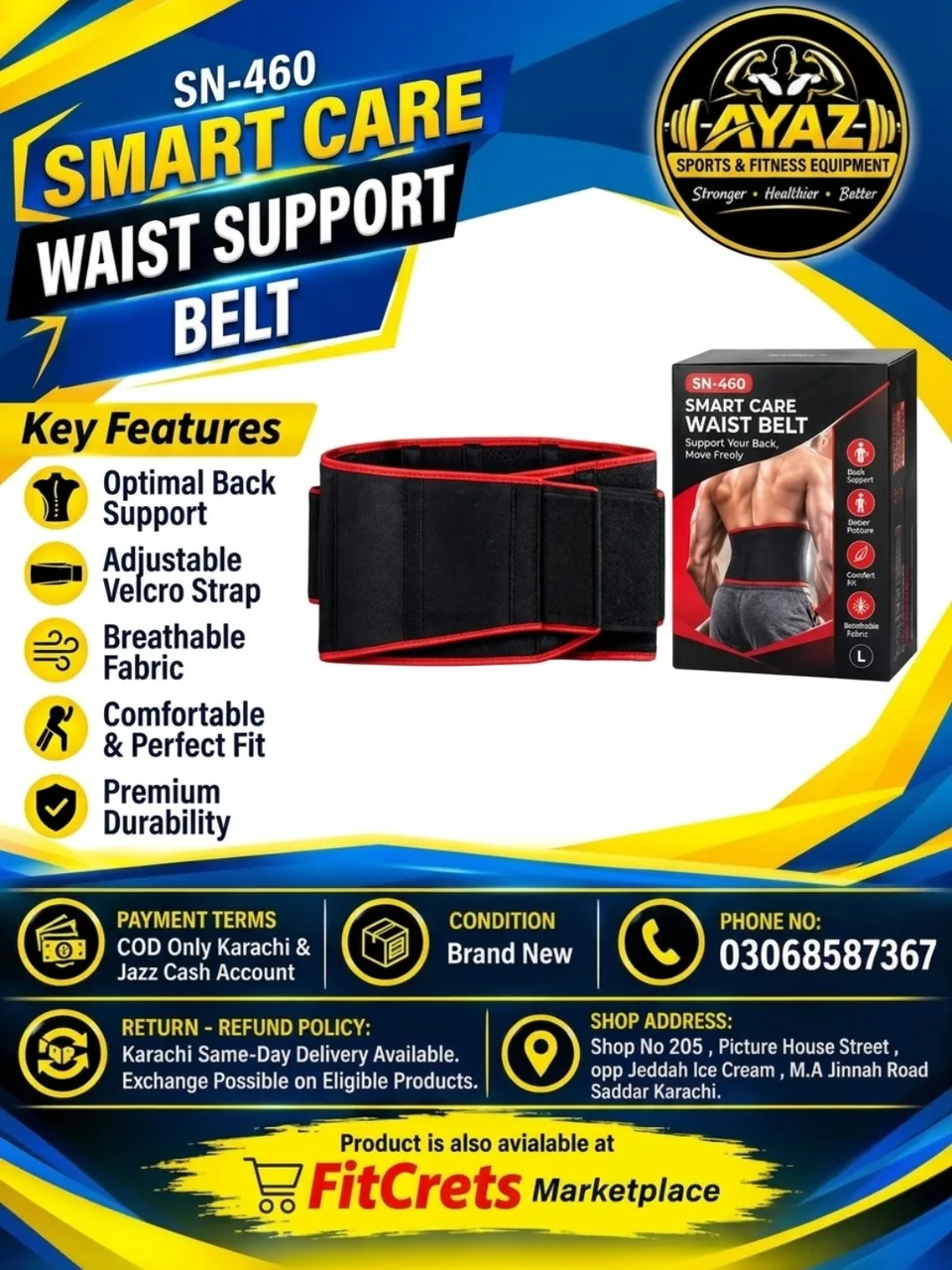 Smart Care Waist Support Belt (Model SN-460)