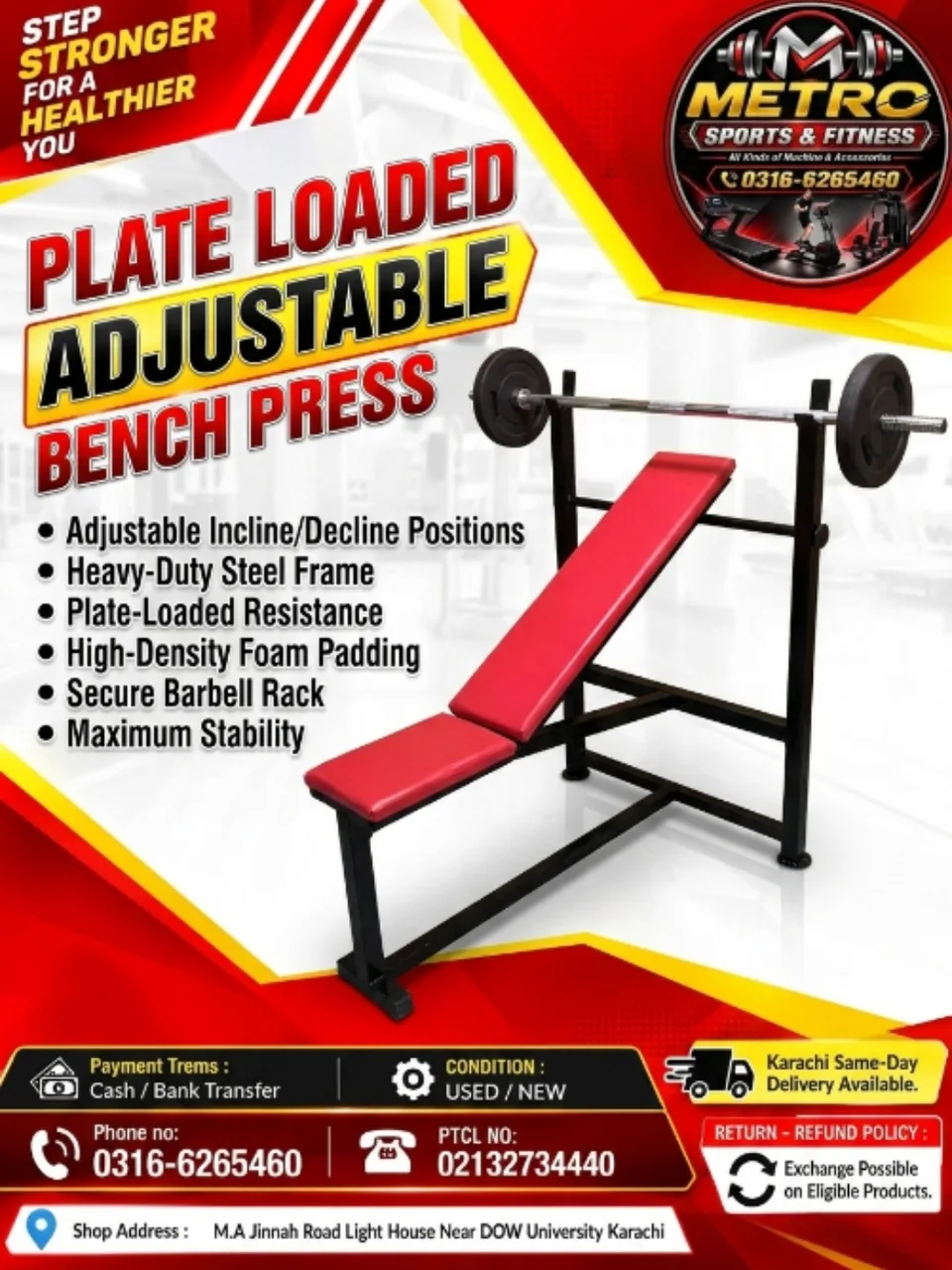 Plate Loaded Adjustable Bench Press