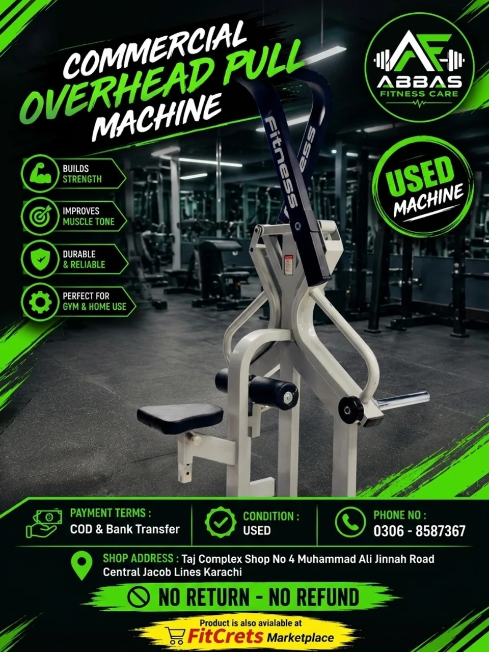Commercial Overhead Pull Machine — photo 1