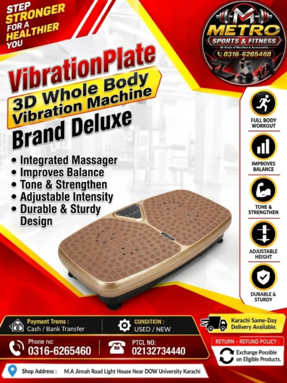 Vibration Plate 3D Whole Body Vibration Machine Brand Deluxe