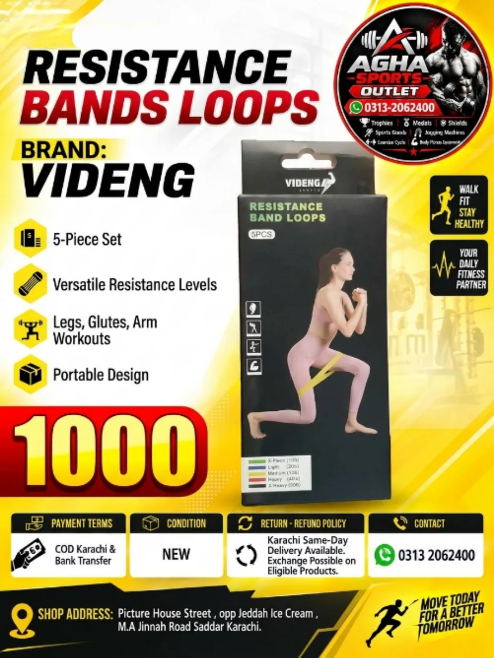 Videng Sports 5-Piece Resistance Band Loops Set — photo 1