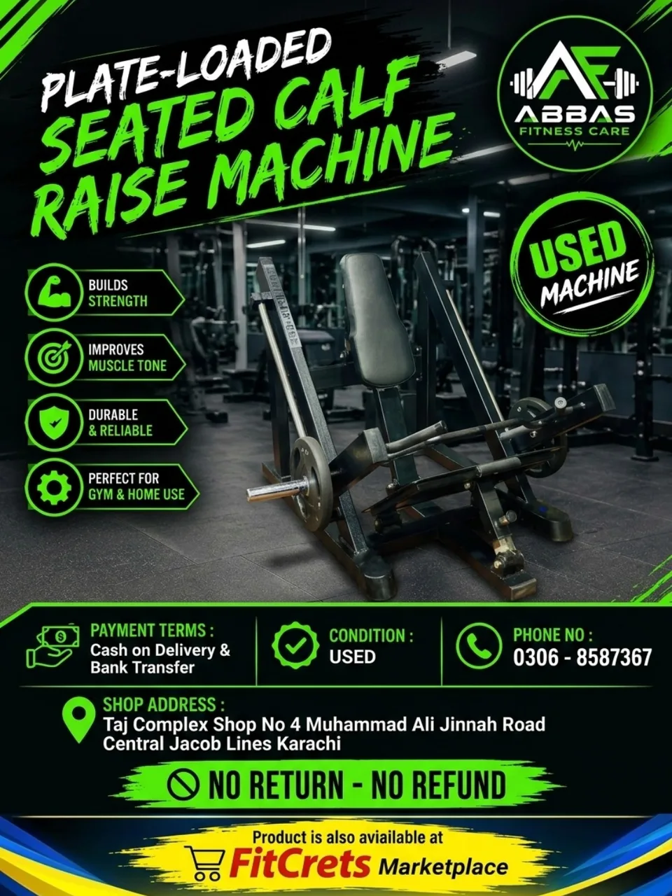 Plate-Loaded Seated Calf Raise Machine