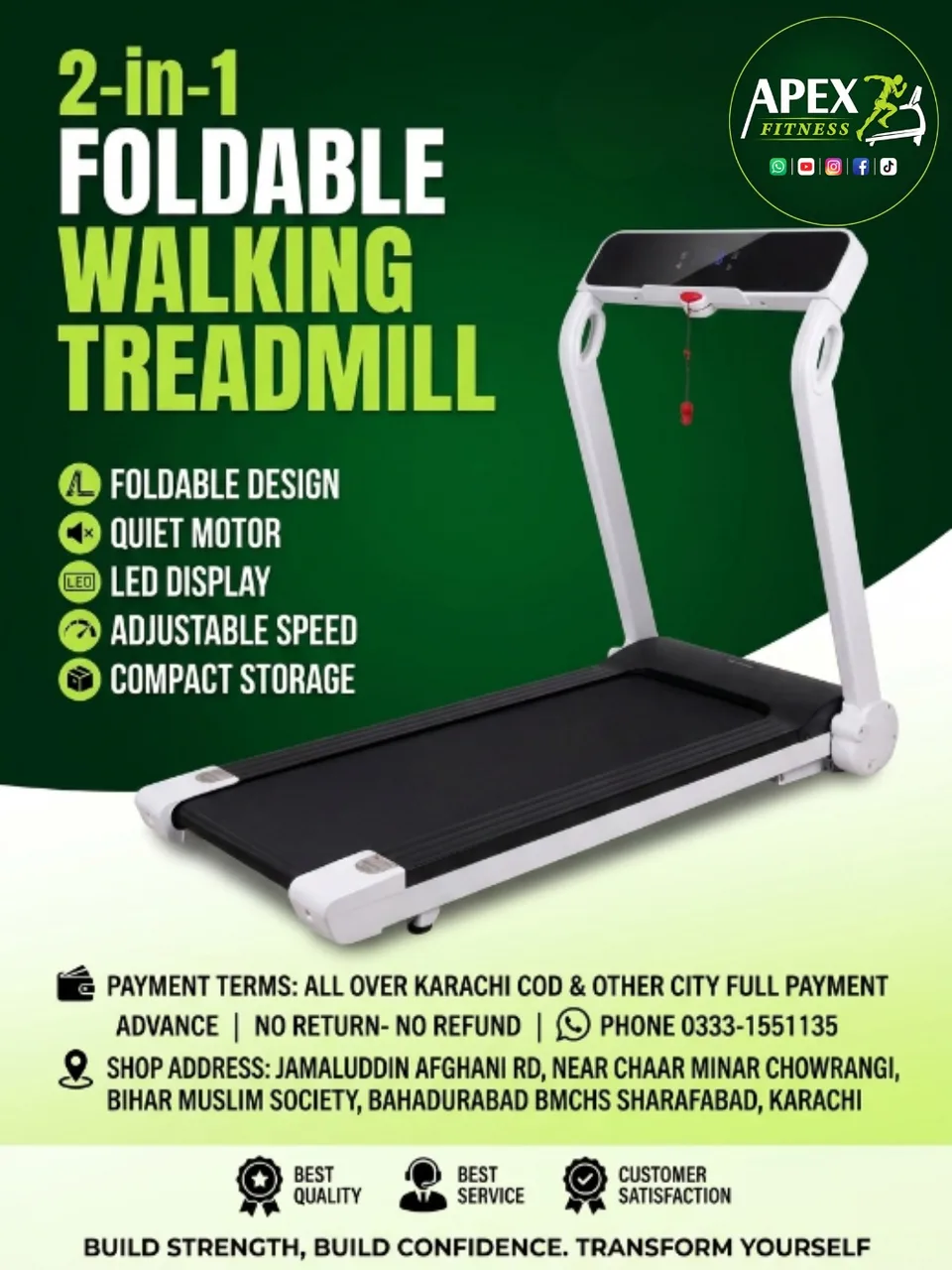 2-in-1 Foldable Walking Treadmill - Under-Desk Walking Pad or Smart Folding Treadmill