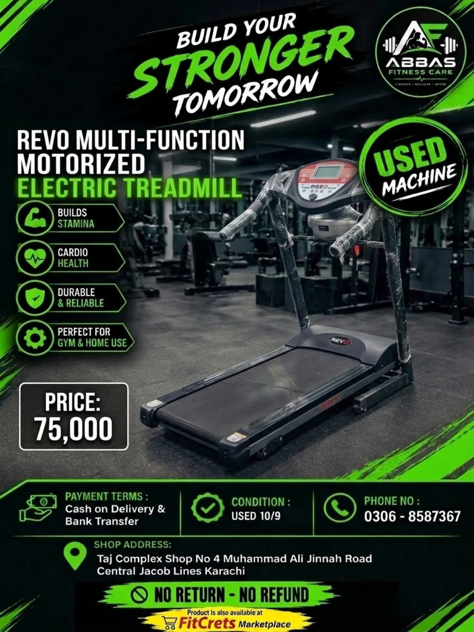 REVO Kinetic Multi-Function Motorized Electric Treadmill
