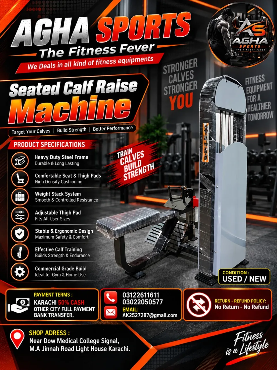 Seated Calf Raise Machine (specifically a premium, pin-loaded weight stack version)
